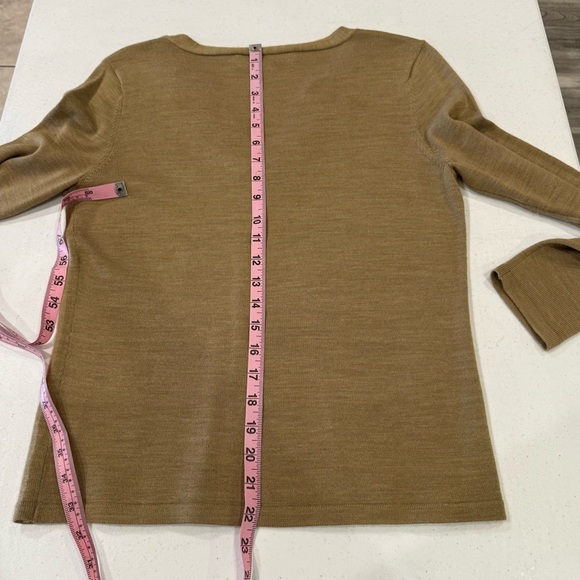 Vintage 1980’s Kasper Sweater Wool Blend V-neck Scroll Embroidery Taupe Size Med - Picture 8 of 10